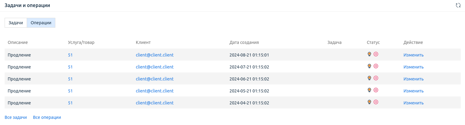Интерфейс виджета. Операции.