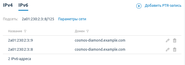 Настройка PTR-записей