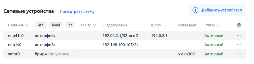 Интерфейс раздела